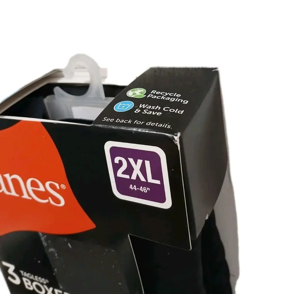 Hanes 3 Pc Boxer Briefs‎ X-Temp Comfort Stretch 2XL Black Gray Cool Odor Control